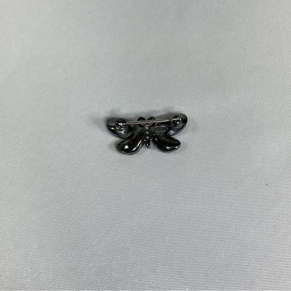 Avon Tiny Pink & Orange Rhinestone Butterly Brooch Pin - Picture 2 of 6